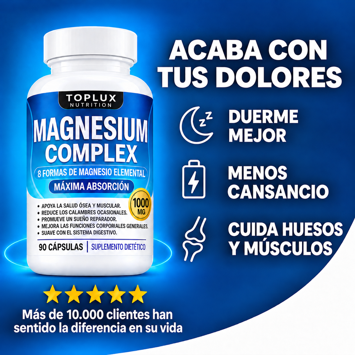 Complejo de Magnesio 8 en 1 | 90 Cápsulas | Pago contra entrega